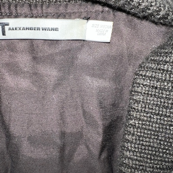 Alexander Wang Bomber Leather Sleeve Jacket - Picture 3 of 5